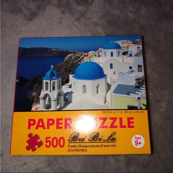 Bei Bi La 500 Piece Paper Puzzle/ Santorini Greece view/ sea view - Picture 3 of 11